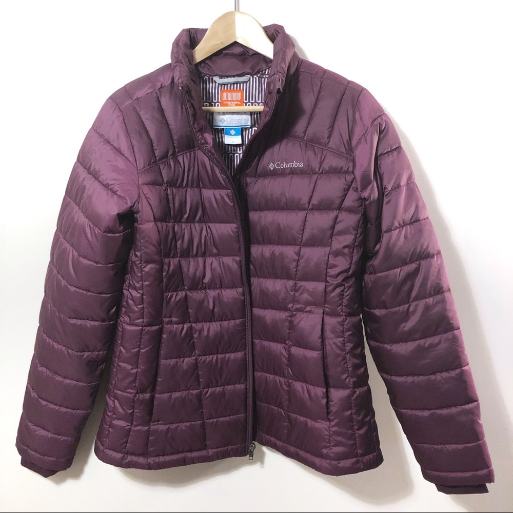 Columbia Purple Down Puffy Jacket Thermal Coil